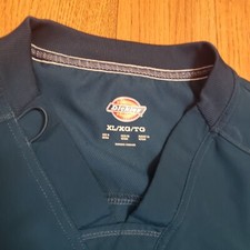 Dickies Mens Scrub Top Bluish Green V-Neck Pocket on Chest and Sleeve Size XL