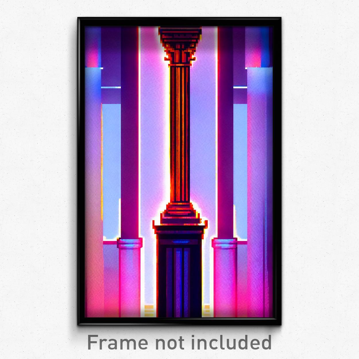 Pixel Art Poster - Brisk Column (8 Bit Psychedelic Trippy Video Game Print)