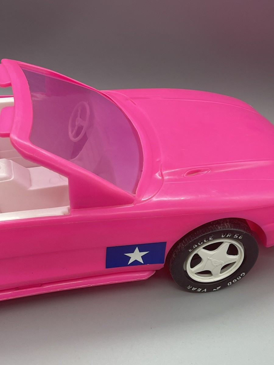 Vintage Barbie Style Plastic Pink Doll Car Mustang GX