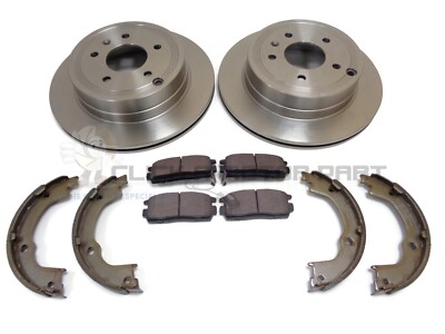 Rear 2 Brake Discs And Pads & Shoes For Chevrolet Captiva 2.0 VCD VCDi 2.2 2.4