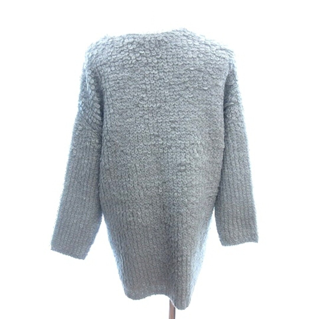 poodle sleeve knit cardigan / gray