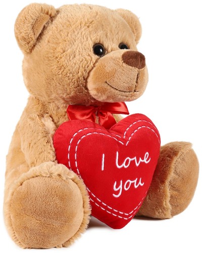 BRUBAKER I love you Teddy Bear 14" (35 cm) Couples Gift for Girlfriend Him Her - Picture 3 of 3