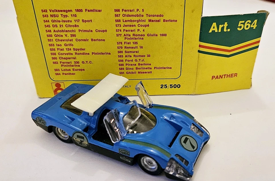 POLITOYS EXPORT 564 PANTHER BERTONE - 1/43 - Mint Box - Blue Francia - Rare - Immagine 2 di 4