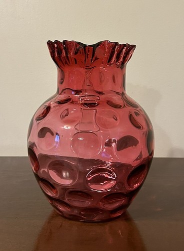 VTG Fenton Glass Ruby Overlay Dot Optic 70oz Jug Pitcher (5) Tumblers #1353 READ - Picture 3 of 21