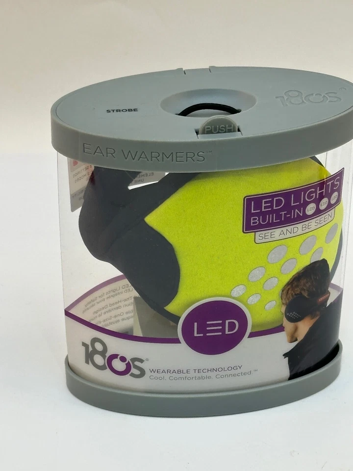 Calentadores de oído integrados con luces LED de 180 años - ajustables detrás de la oreja - amarillo neón Foto 3 de 4