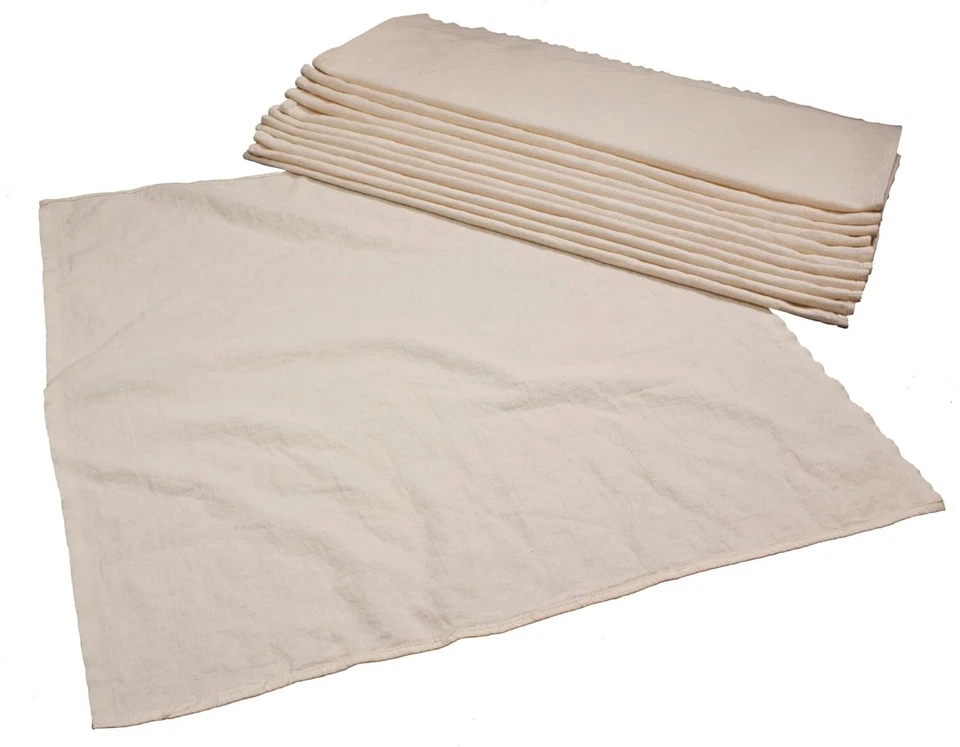 Cost-Saving Organic Baby Diapers - 12 Natural Birdseye Cloth Nappies, 27x30.5 - Image 3 of 4