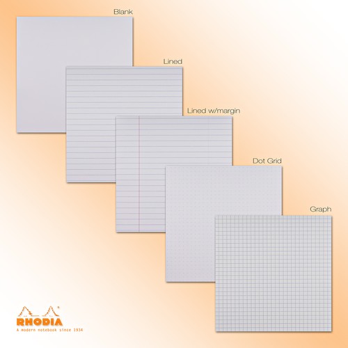 Rhodia Wirebound Lined Paper Notebook in Black - 6 x 8.25 - NEW R193469 - Picture 2 of 2