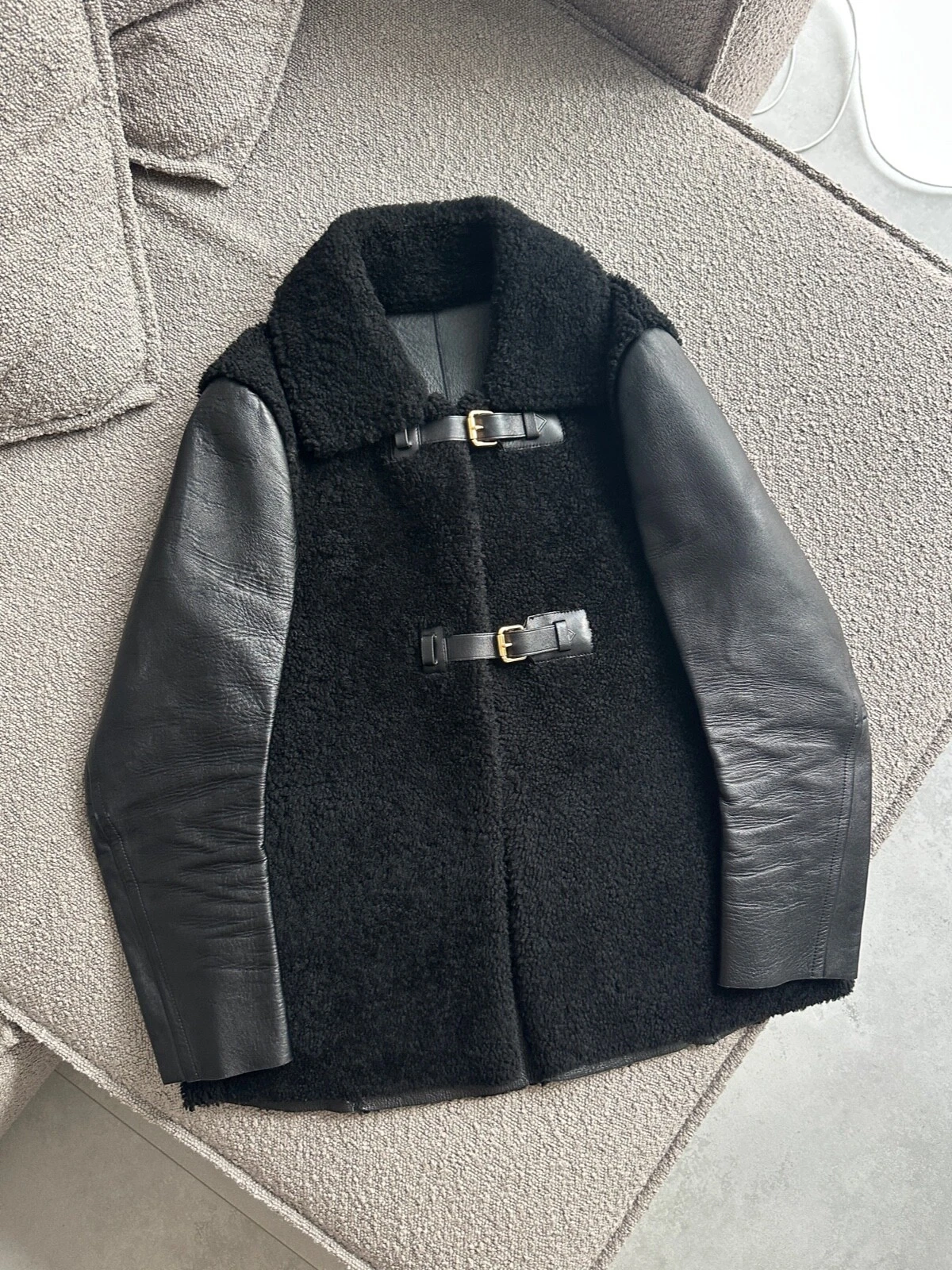 LOUIS VUITTON（LV） Cappotto giacca pelle di pecora donna LOUIS VUITTON nero 38 ~S made in ITALY