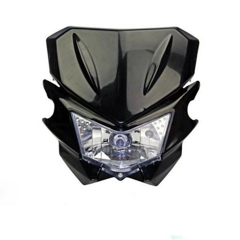 Kit de faros Hi/Lo negros para moto de calle 12V H4 universales personalizados Foto 4 de 4