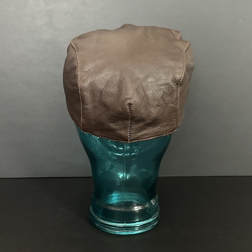 Hat Genuine Leather Made in Mexico Brown Size 7 Newsboy Cabbie Hat - Picture 4 of 6