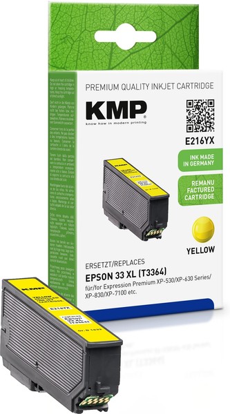 Kmp E216YX Gelb Tintenpatrone Ersetzt Epson Expression Premium 33XL (T3364)-image