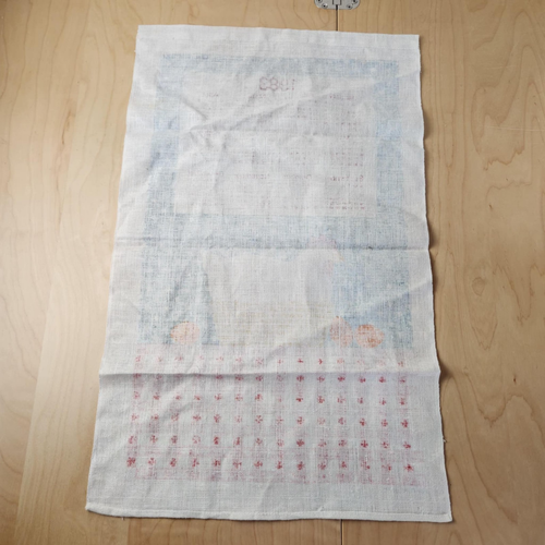 Vtg 1983 Hen in Basket Linen Cloth Wall Calendar Hanging Country Farmhouse - Picture 7 of 8