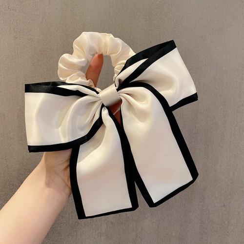 1PC Silky Large Bow Scrunchies Satin Ribbon French Hair Rope Ponytail Elastic - Picture 8 of 9