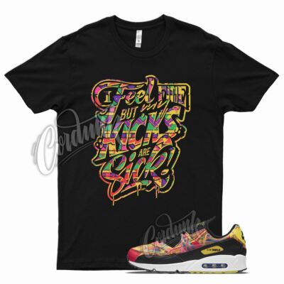 Black SICK T Shirt for N Air Max 90 Familia Multi Yellow Latin America