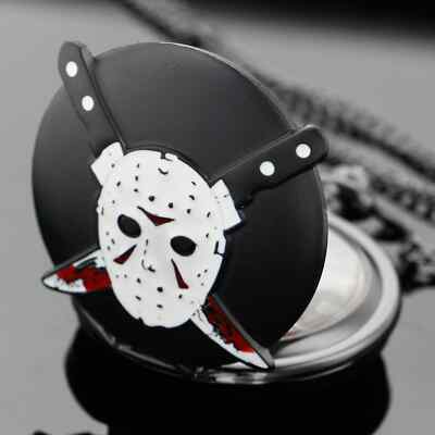 Friday the 13th Horror Pocket Watch Pendant Watch Nice