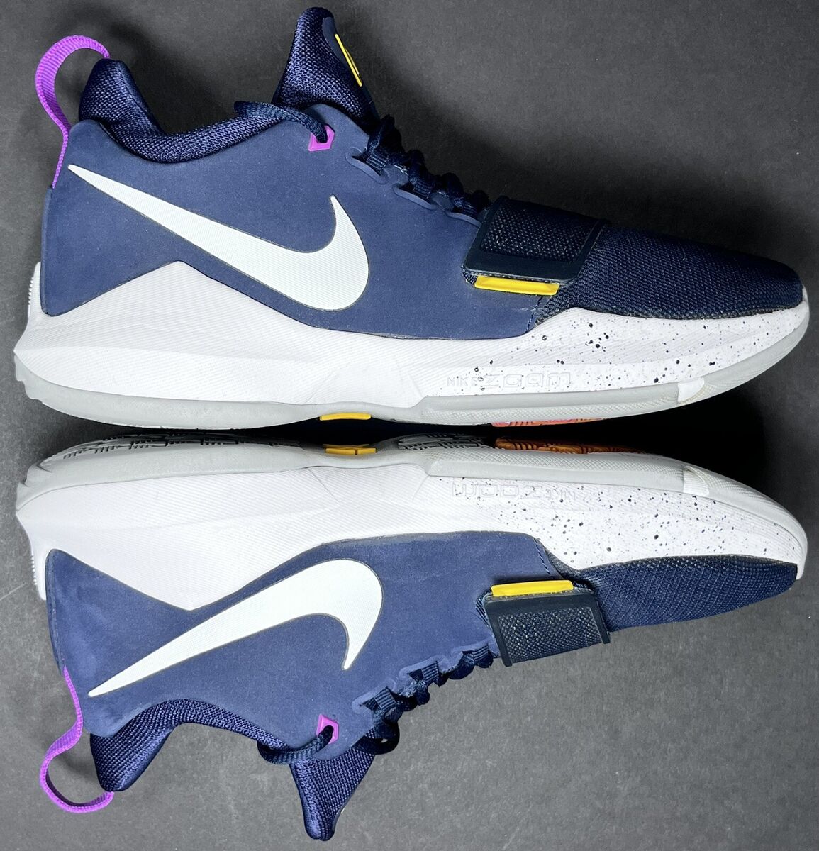 Nike PG1 The Bait Paul George Obsidian Blue Yellow White Nike PG1 The Bait Paul George Obsidian Blue Yellow White
