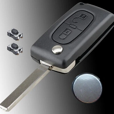Replacement 2 button flip key case for Citroen C2 C3 Berlingo remote fob KIT png