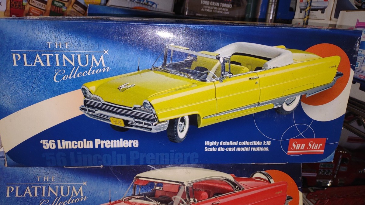 Sun Star 1956 LINCOLN PREMIERE 1:18 SCALE DieCast model car Yellow