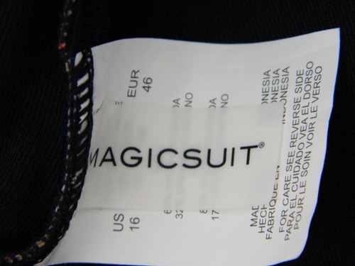 Magicsuit Black Floral Twist Front Strappy Back 1-Piece Swimsuit NWT Size 16 - Imagen 12 de 16