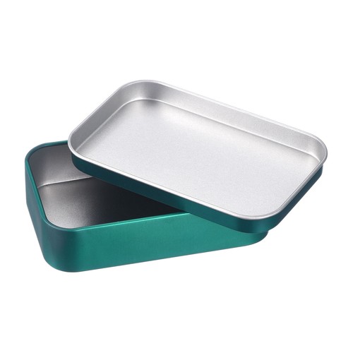 1Pcs 3.7x2.4x0.9Inch Metal Tin Box Containers, Storage Box with Lid, Green