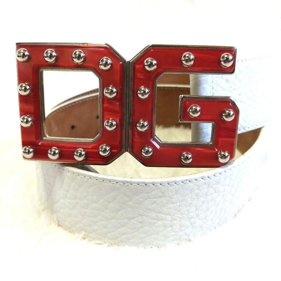 D&G Dolce&Gabbana Studs Leather Belt ベルト Dolce&Gabbana Women Tortoiseshell Studded Design Big Dg