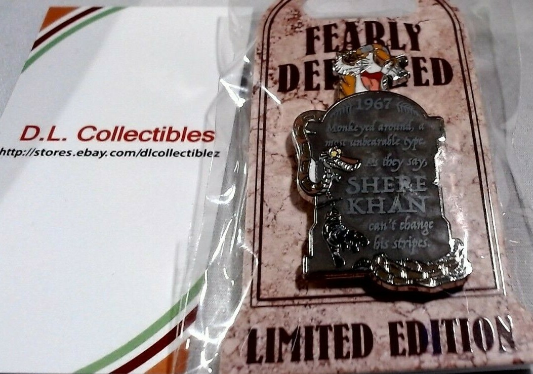 Disney Jungle Book Fearly Departes Tombstone Shere Khan LE5000 Pin