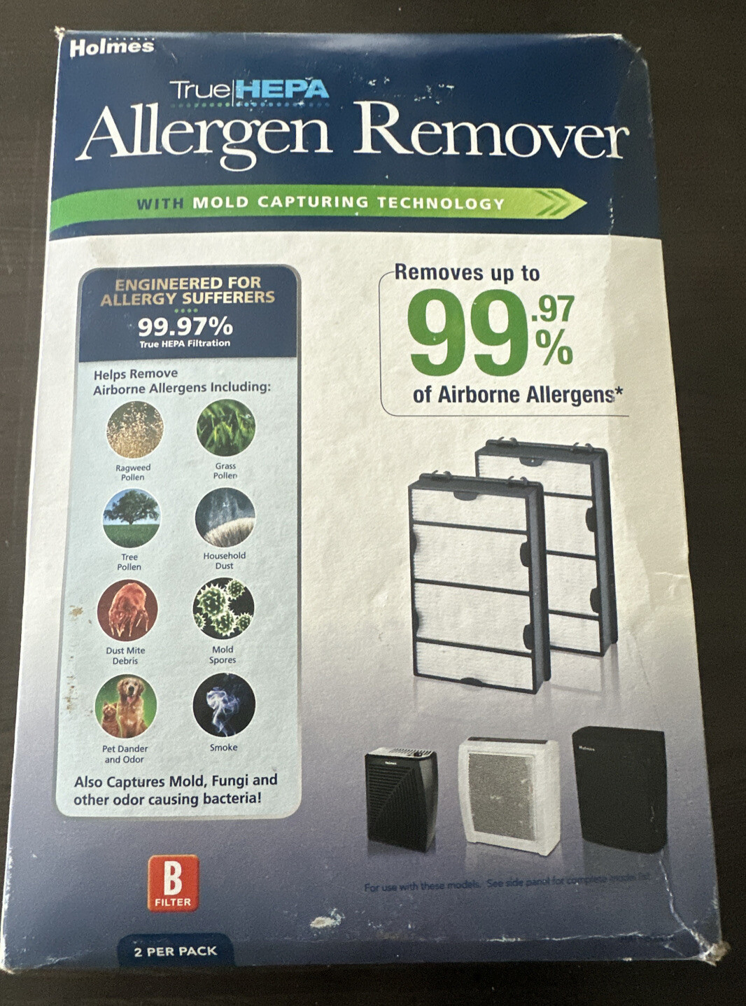 Holmes HAPF600DM True HEPA  Allergen Remover Mold Capturing Tech B Filter 2 Pack