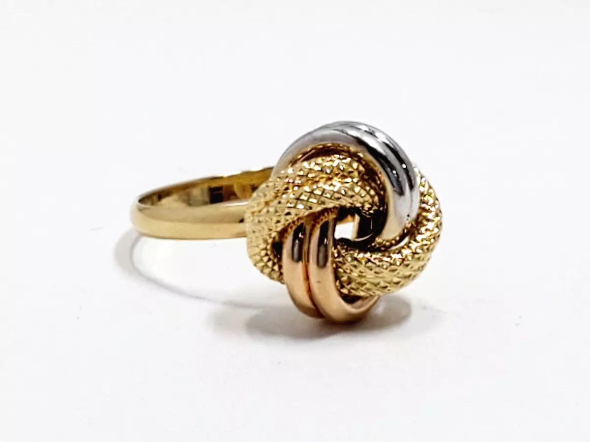 Tri-color 18k Gold Statement Love Knot Ring Sz 6.5 - 2 Grams | eBay