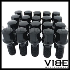 (20) 14x1.5 30mm BLACK CONICAL CONE SEAT WHEEL LUG BOLTS 17MM HEX QTY 20