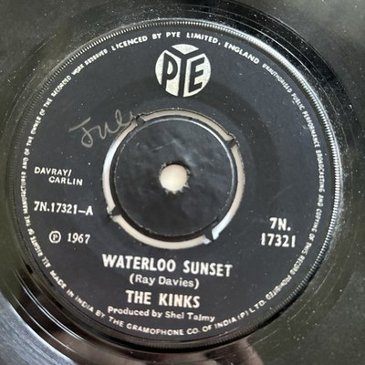 The Kinks   Waterloo Sunset - Original Indian PYE 7'' -7N 17321