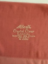 Vintage Albert  s Seamless Flat Knit Stockings Bare Heel 2 Pairs In Tissue Paper