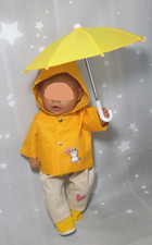 Set Handarbeit Regenjacke stiefel Matschhose Puppenkleidung Re born Baby 43cm-45