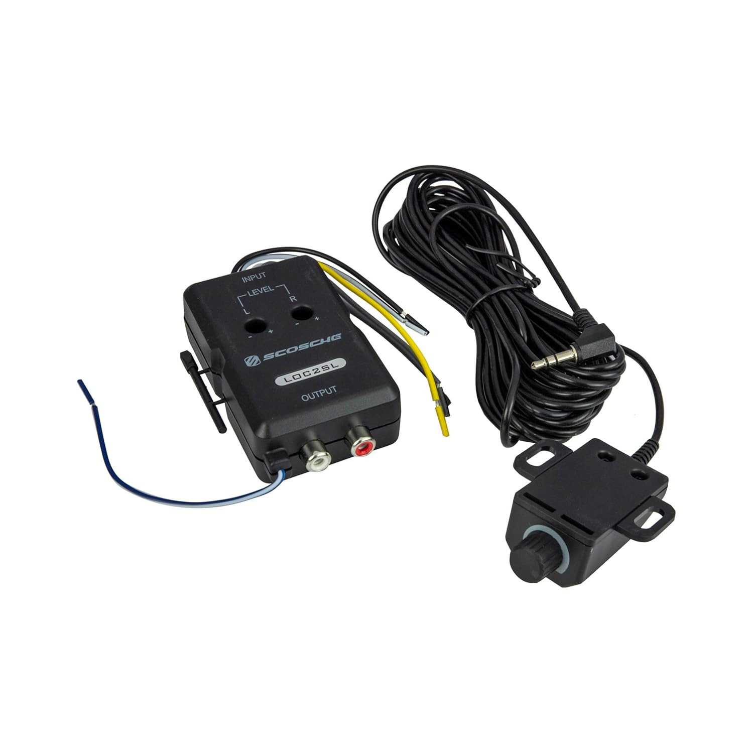Scosche LOC2SL Line Output Converter with Remote Control Knob - 2CH High/Low RCA