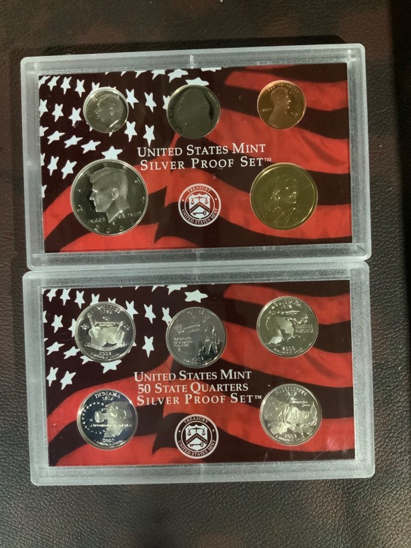 2002 united states mint silver proof set no box