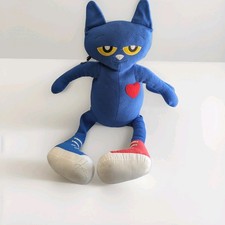 Used - Large 30" Pete the Cat Plush Doll Stuffed Animal Toy Blue Red Shoes