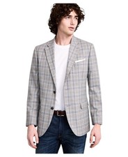 Nautica Mens Modern fit Sport Coat Blazer 38 R Light Gray Plaid