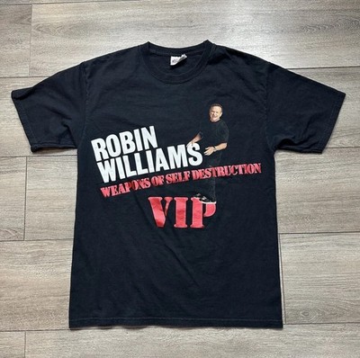 Vintage Robin Williams VIP Comedy Tour T-Shirt Black RARE Size M Black Red