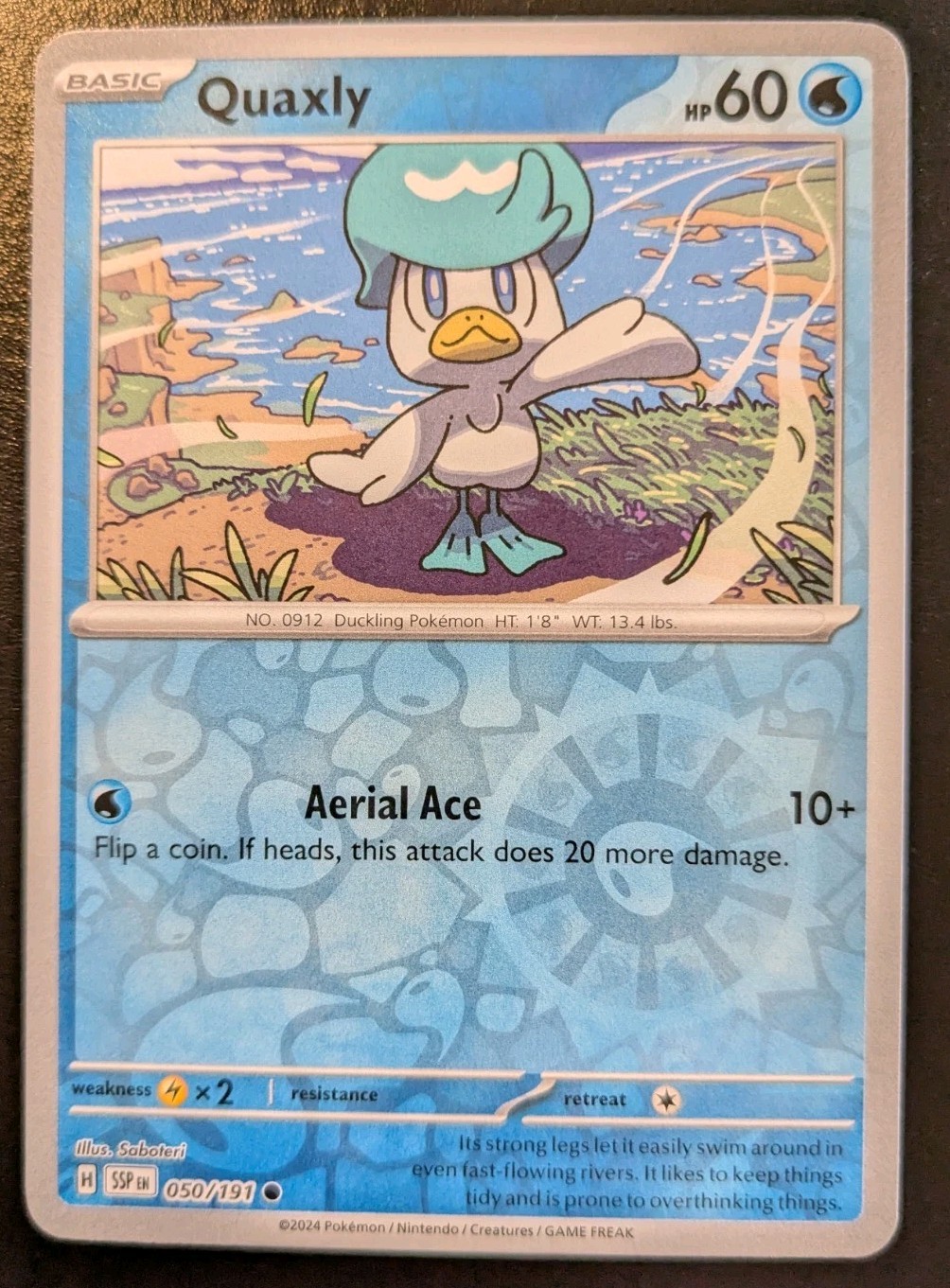 Quaxly 050/191 Reverse Holo Common Scarlet & Violet: Surging Sparks Pokemon TCG