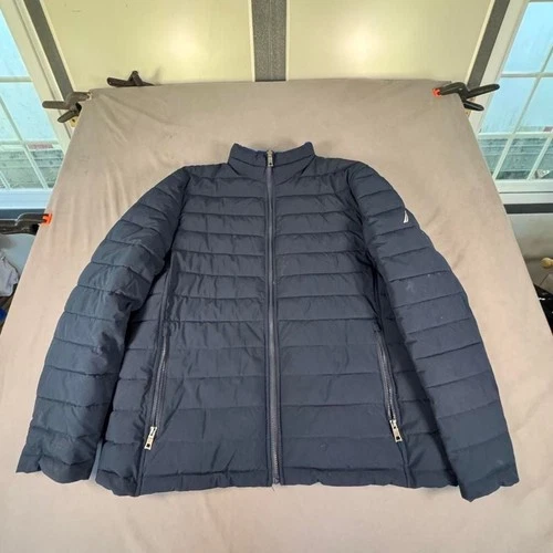 Nautica navy blue puffer jacket - product listing photo