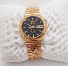 ORIENT Faceted Crystal Automatic 21 Jewels Watch Day/Date