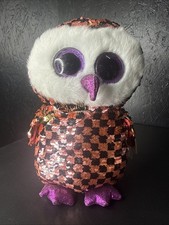 Ty Beanie Flippables CHECKS the Owl 6" Sequin Plush Toy (2019 Beanie Boos)