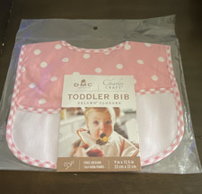 DMC Charles Craft 14 Count Pink White Cotton Aida Toddler Bib for Cross Stitch