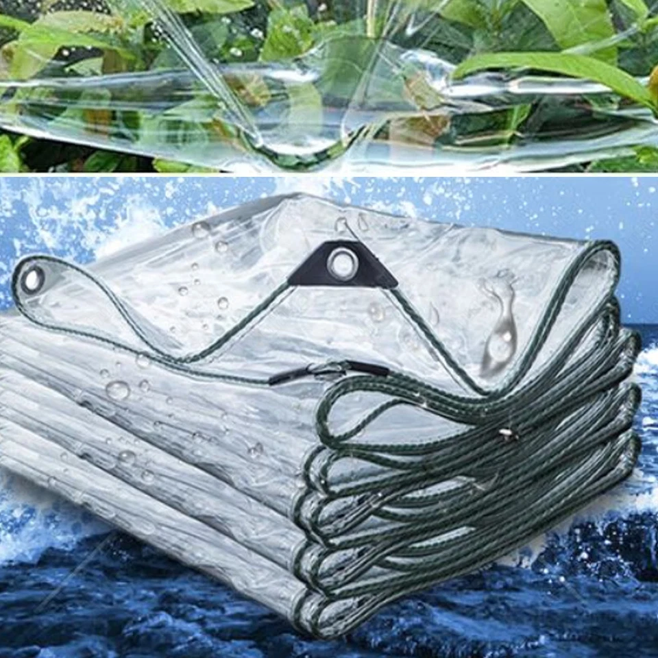 DEPMOG Wasserdichte Transparente Plane mit Ösen Schutzplane LKW Folie Klare Garten PVC