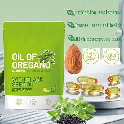 Oil of Oregano Softgels with Black Seed Oil - 6000mg Oregano Oil