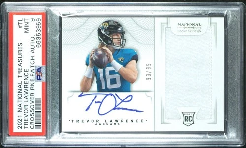 2021 National Treasures Trevor Lawrence RPA Patch Auto Rc #TL /99 PSA 9 Jaguars