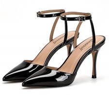 Pointed Toe Stilettos Heels for Women's Pumps Ankle Strap Slingback High Heel...