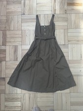 NWT. Gap dark khaki belted midi dress. Size XS. Pockets. Belt included.