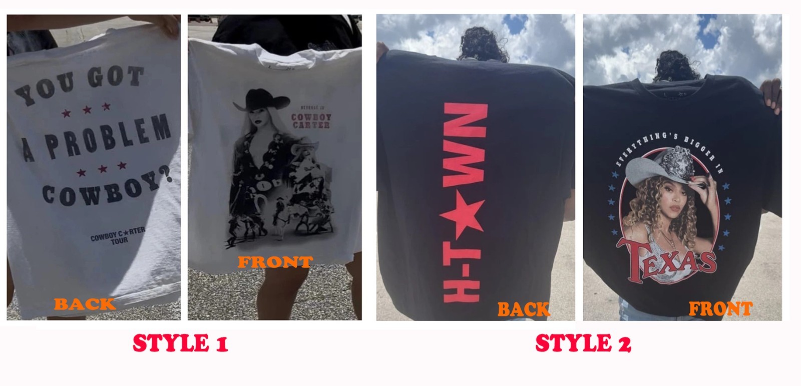 NEW! Beyonce Cowboy Carter Tour 2025 Houston, TX June 28 - 29 T-Shirt, 2 SIDES