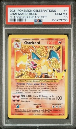 2021 POKEMON CELEBRATIONS CLASSIC COLLECTION #4 CHARIZARD-HOLO PSA 10