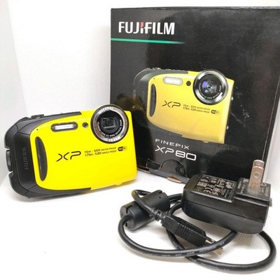 フジフィルム FUJIFILM ファインピクスFINEPIX XP80 イエロー FUJIFILM FINEPIX XP80 Yellow Compact Digital Camera Tested Working